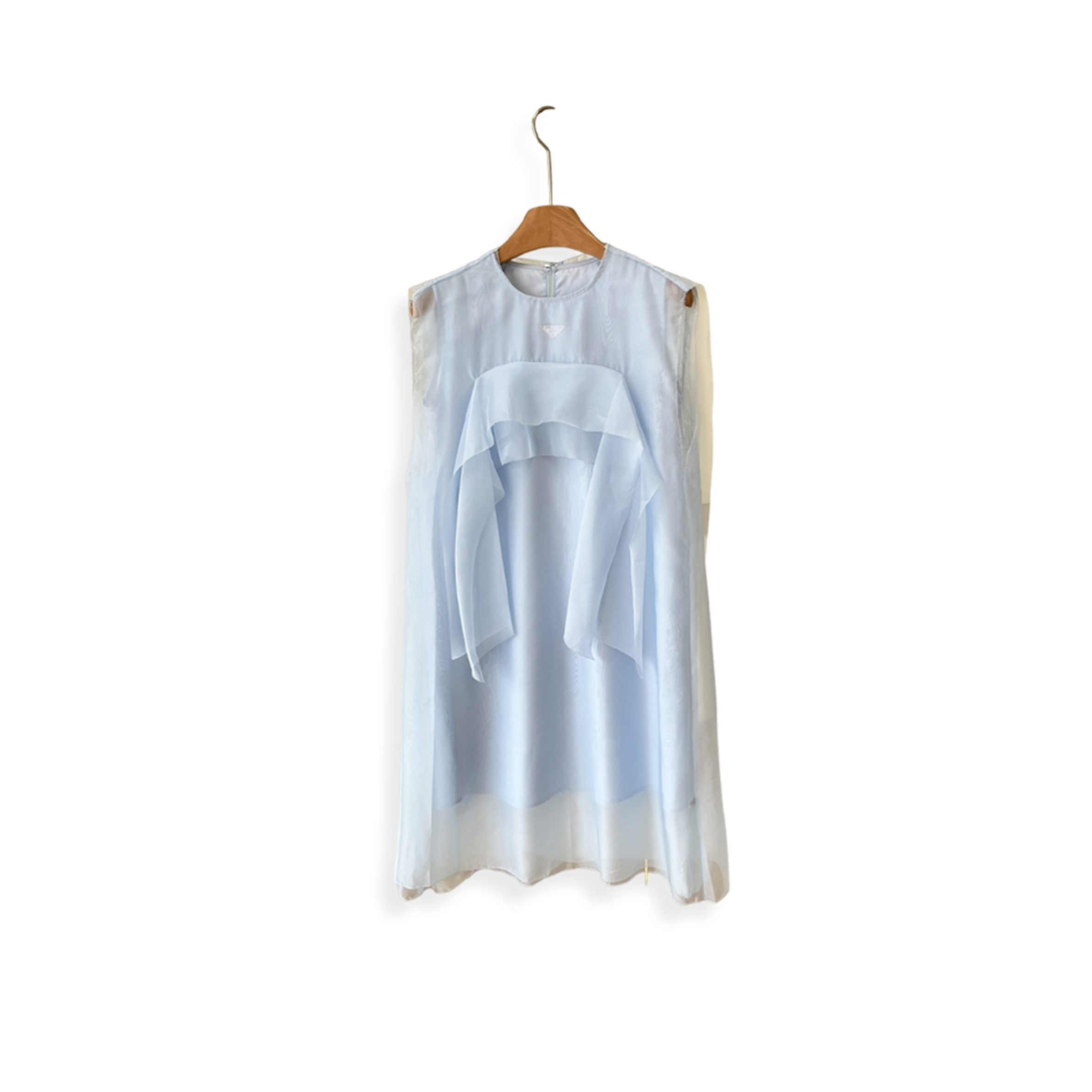 PRADA SLEEVELESS TECHNICAL VOILE DRESS 